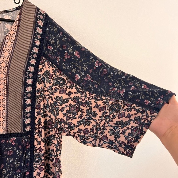 Bass Pro Shops Bob Timberlake Pink Blue Floral Lace Boho Tunic Rayon Dress XXL - Picture 5 of 15